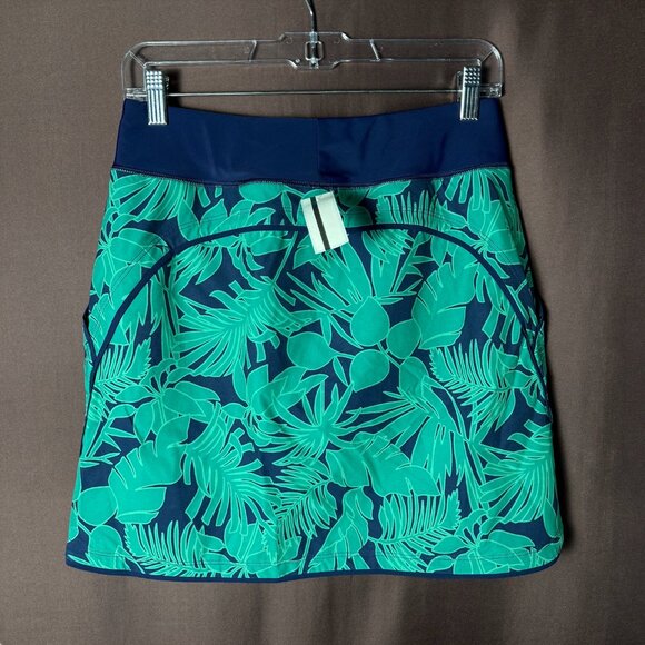 Lands' End Women's 4 Elastic Waist Quick Dry Active Board Skort Swim Skirt Navy/ - Picture 5 of 11